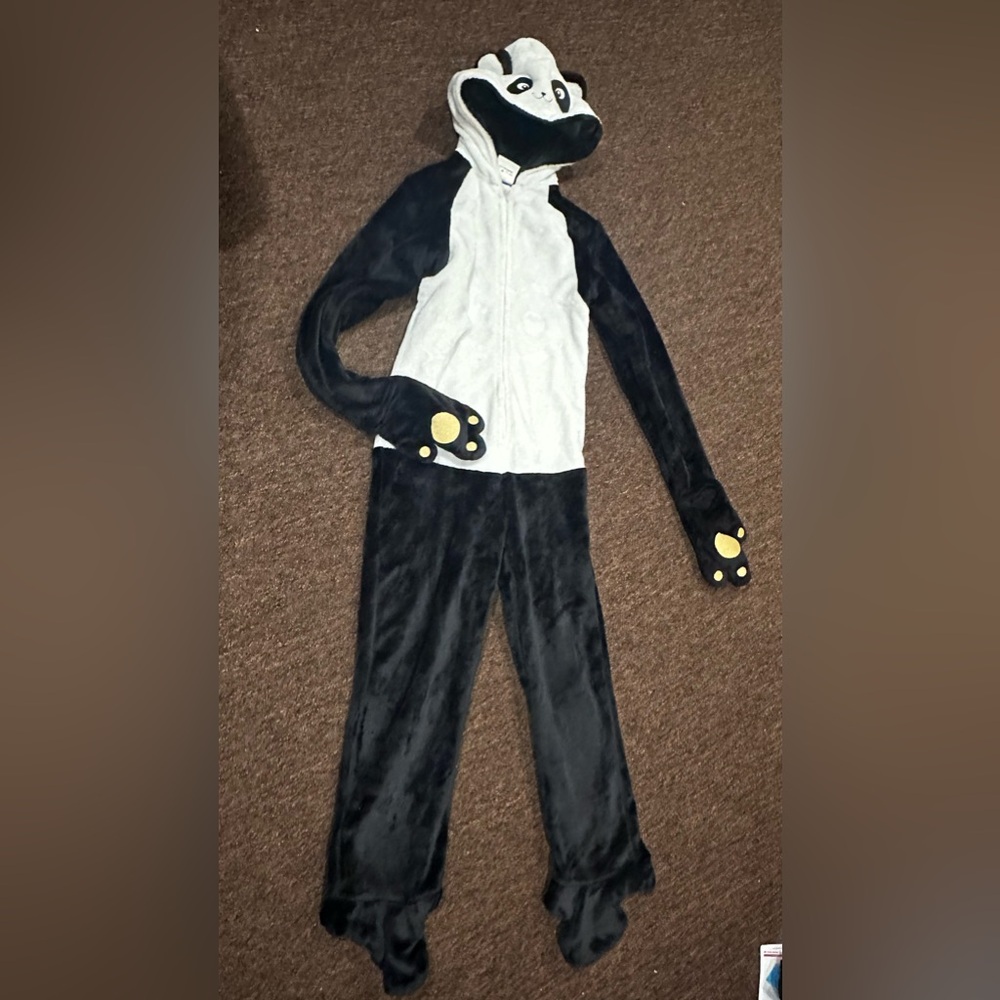 Flappy Suits Youth 8/9 Panda One Piece Costume Furry Hooded Cosplay Halloween